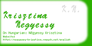 krisztina negyessy business card
